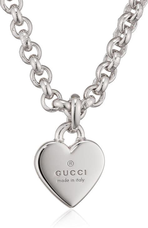 gucci blue heart necklace|trademark necklace with heart pendant.